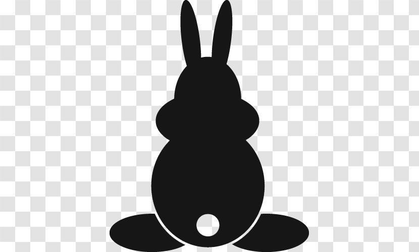 Domestic Rabbit Silhouette Black White Clip Art Transparent PNG