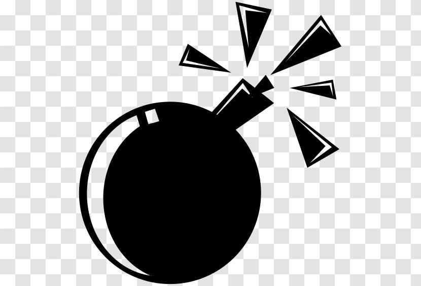 Bomb Explosion Clip Art - Black And White Transparent PNG