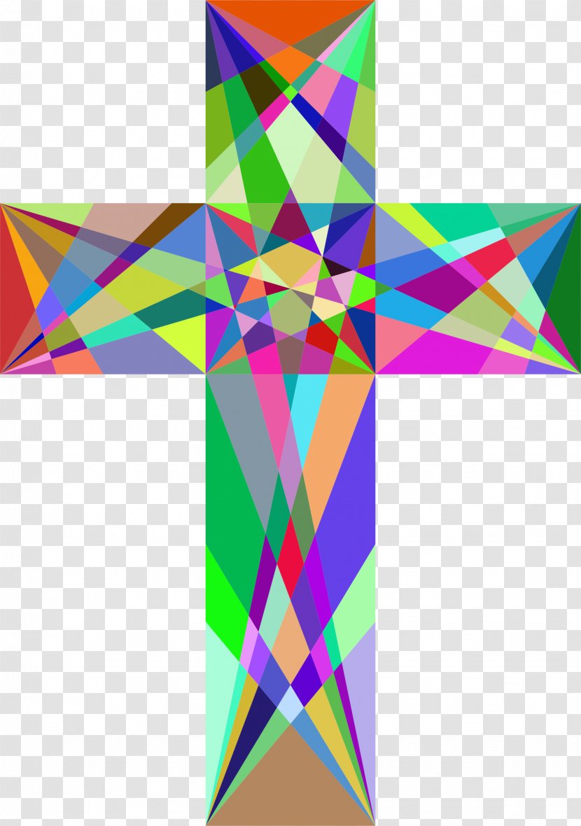 Christian Cross Geometry Crucifix Line - Geometric Transparent PNG