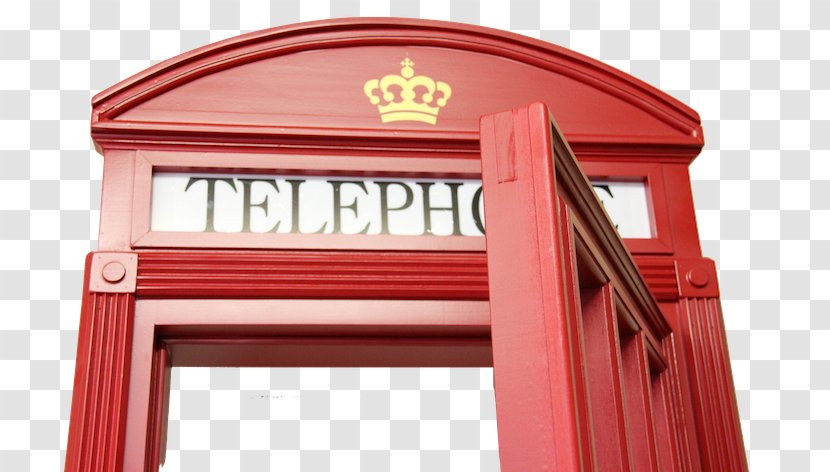 Facade Telephone Booth Angle - Red - Cabine Telefonica Transparent PNG