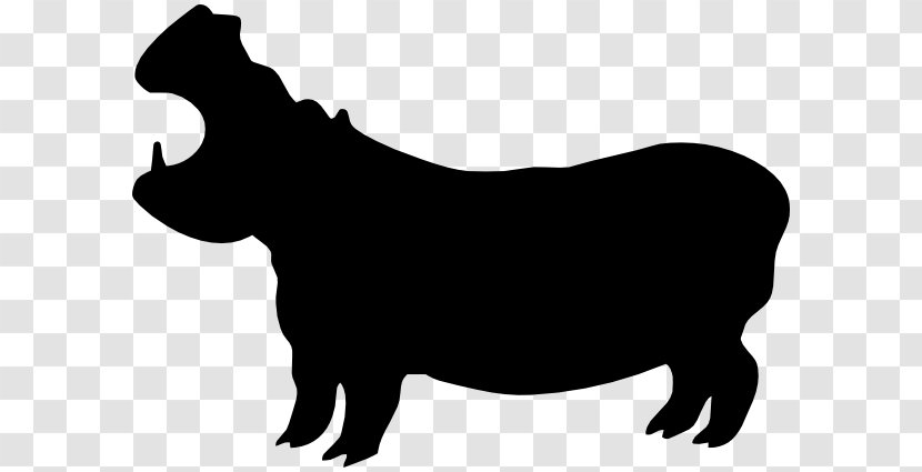 Hippopotamus Silhouette Clip Art - Mammal Transparent PNG