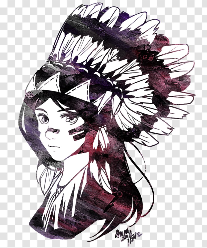 Woman War Bonnet Drawing Indigenous Peoples Of The Americas Native Americans In United States - Painting - Feather Headdress Transparent PNG