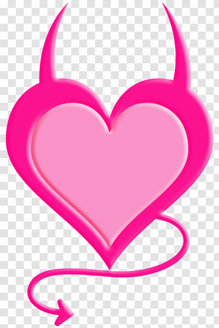 Devil Clip Art - Heart - Transparent Pink Picture Transparent PNG