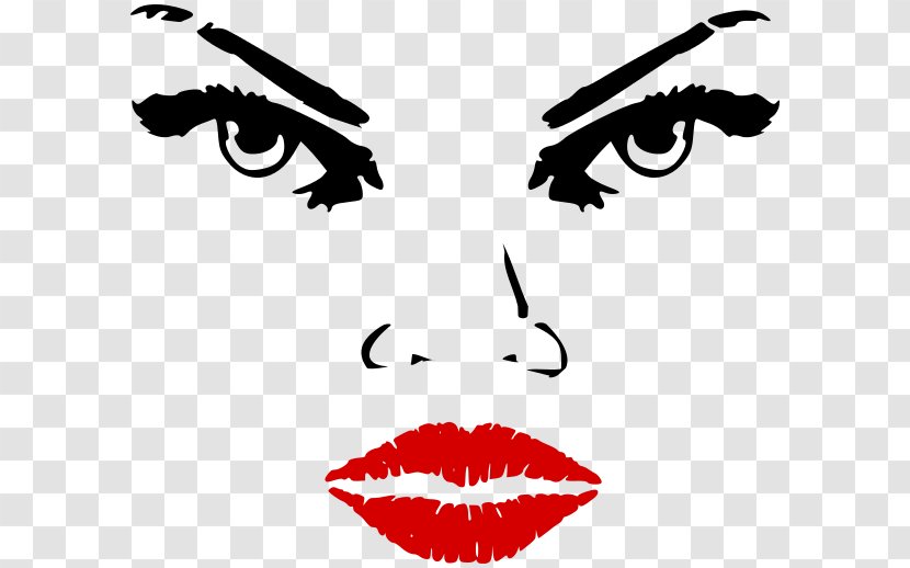 Lip Eye Clip Art - Woman - Nose Transparent PNG