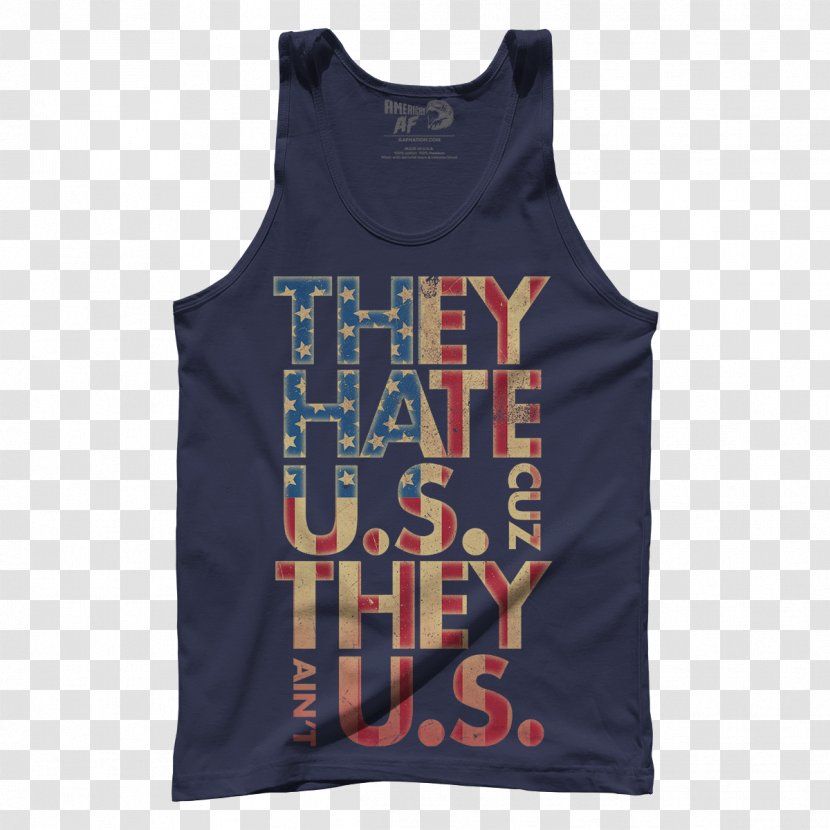 T-shirt Gilets They Hate Us Cuz Ain't Sleeveless Shirt - Red Transparent PNG