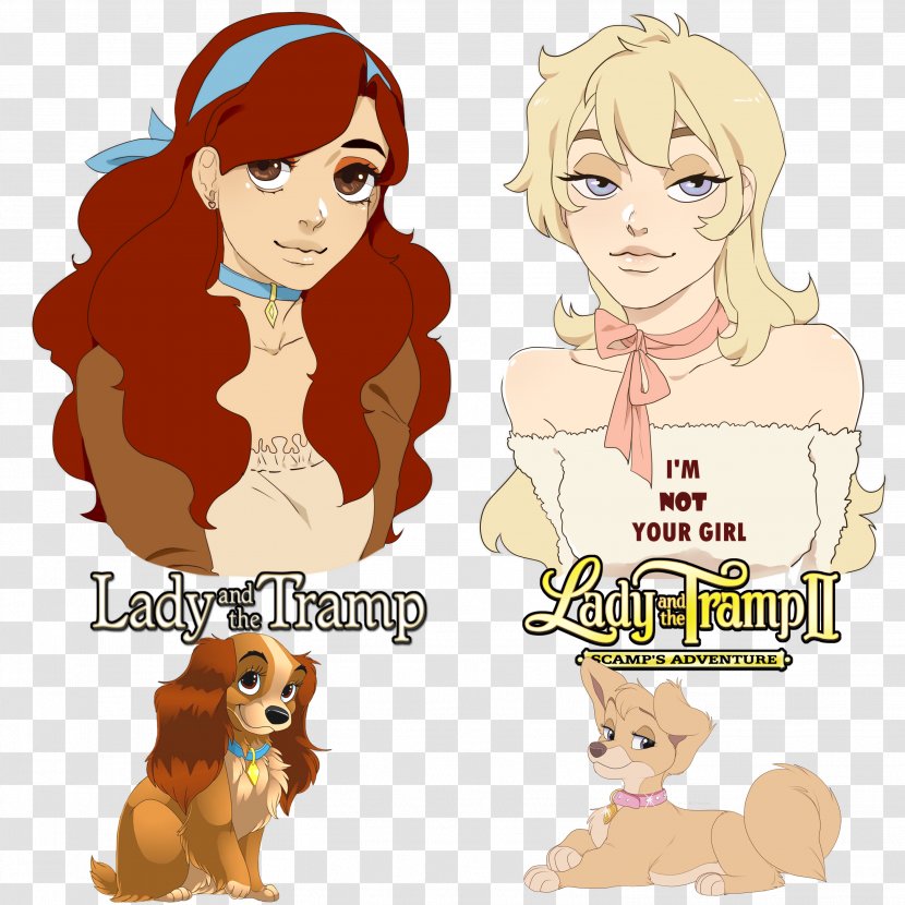 Lion Lady And The Tramp Scamp Fan Art - Silhouette Transparent PNG