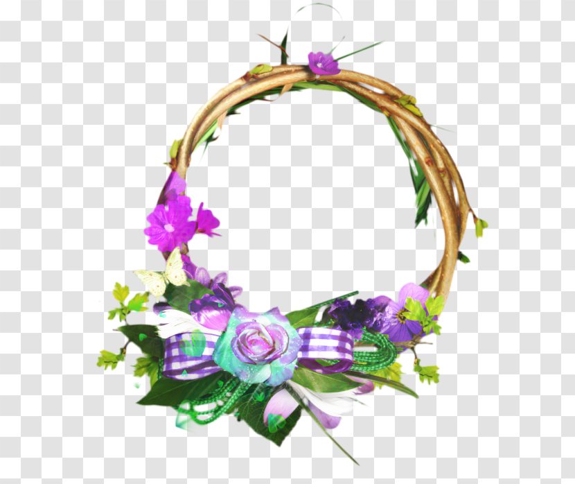 Purple Flower Wreath - Floral Design - Crown Hair Accessory Transparent PNG