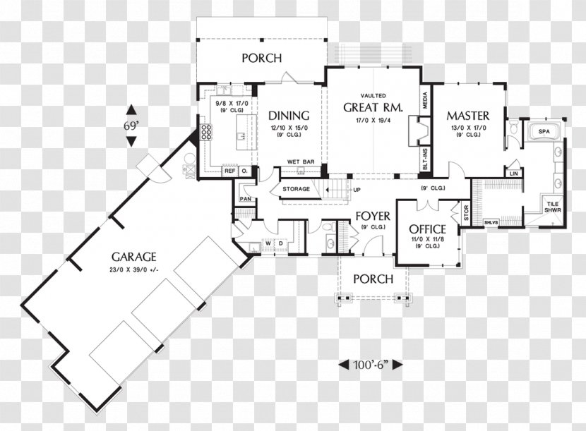 Floor Plan House Bonus Room - Arrangement Transparent PNG