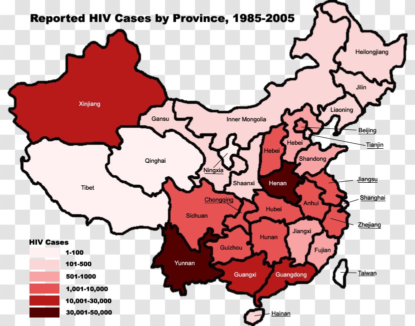 China Epidemiology Of HIV/AIDS Infection - Watercolor Transparent PNG