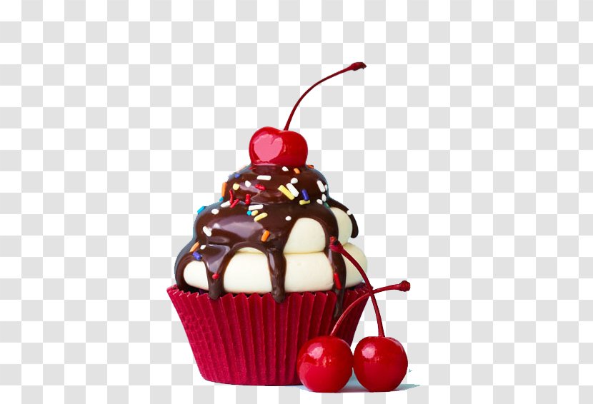Celebrate With Cupcakes Sundae Bakery Birthday Cake - Sprinkles - Cherry Transparent PNG