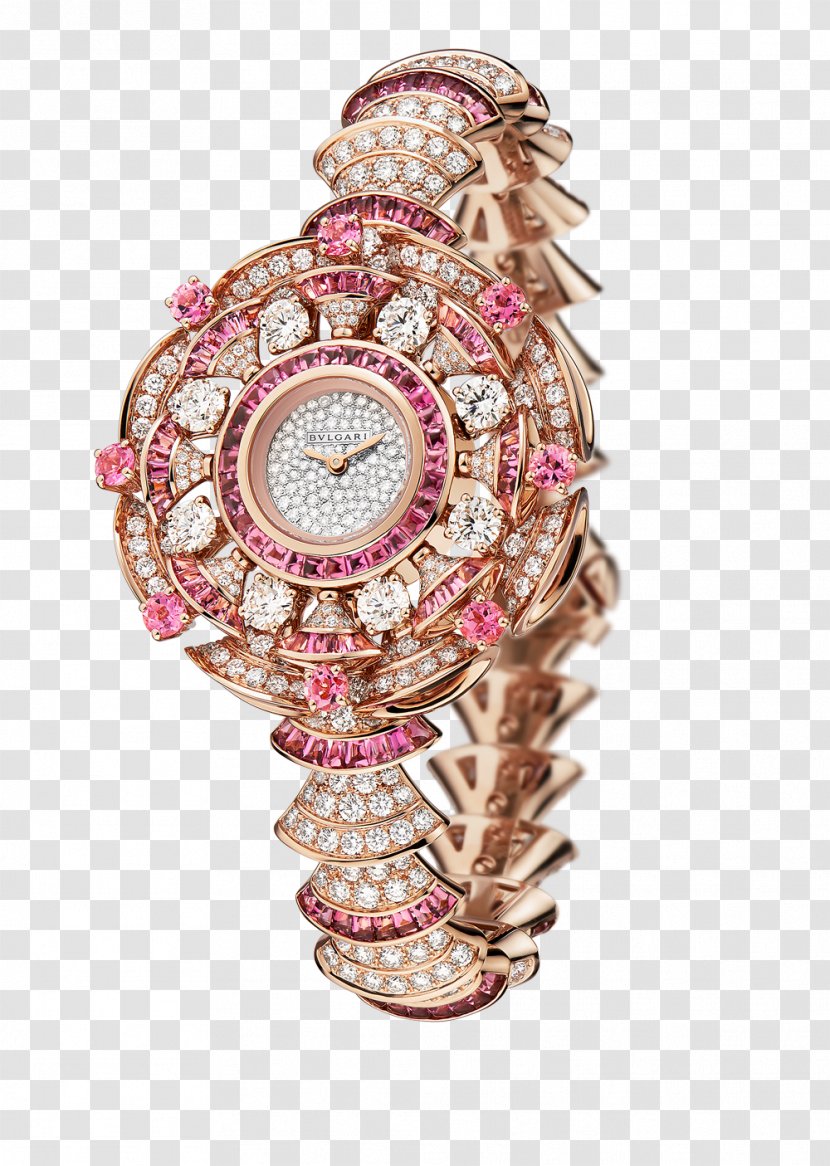 Watch Bulgari Jewellery Gold - Gemstone - Diamond Jewelry Watches The Female Form Rose Powder Transparent PNG