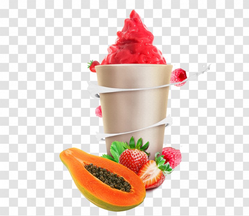 Strawberry Ice Cream Smoothie Frozen Yogurt Juice - Cream,food Transparent PNG