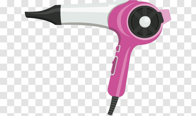 Hair Dryer Barber Hairdresser - Barbershop - Vector Painted Pink Transparent PNG