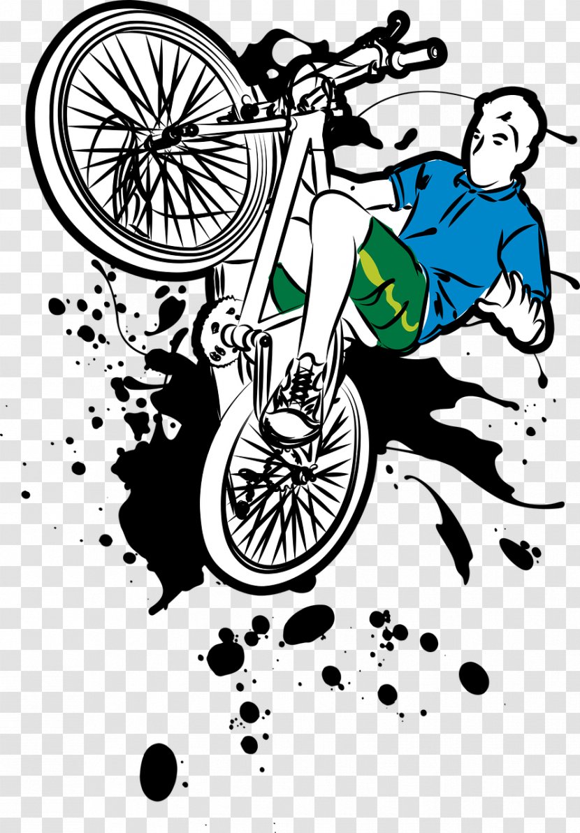 Bicycle Cartoon - Vehicle - Wheel Art Transparent PNG