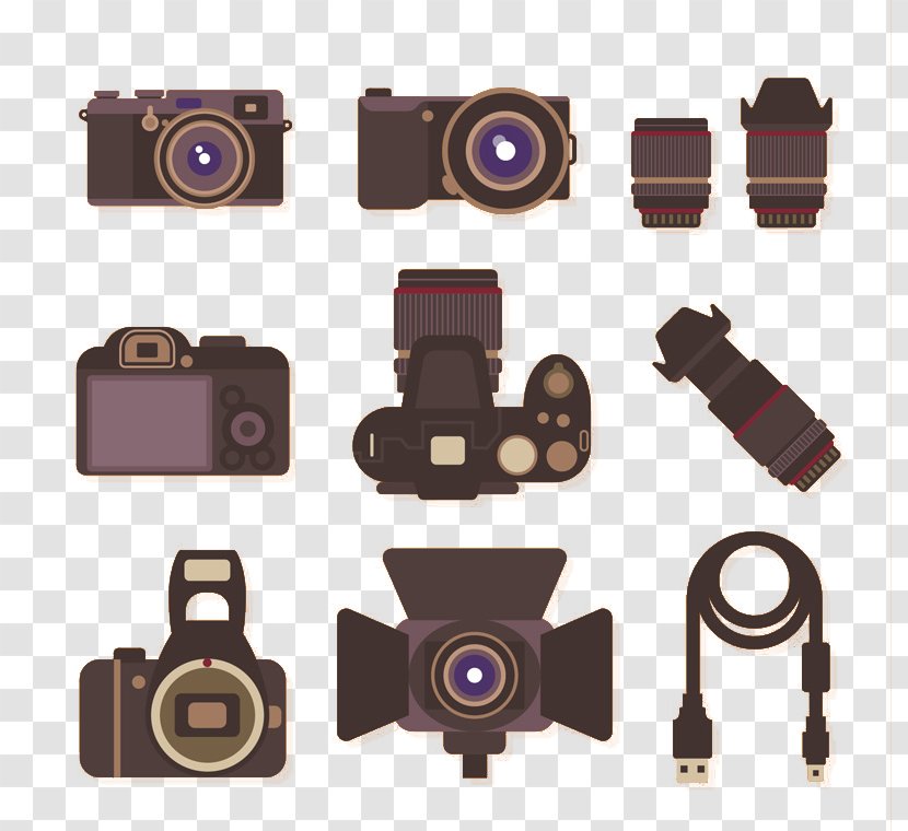 Photography Photographer Camera - 9 And Accessories Vector Transparent PNG