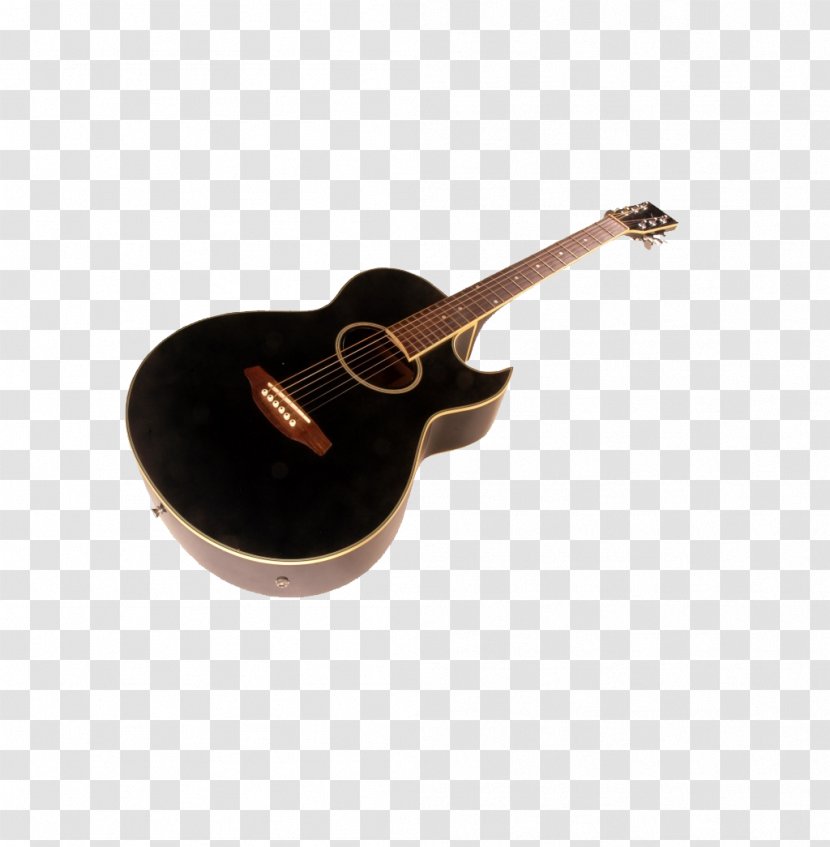 Acoustic Guitar Ukulele Musical Instrument Acoustic-electric - Cartoon - Black Transparent PNG