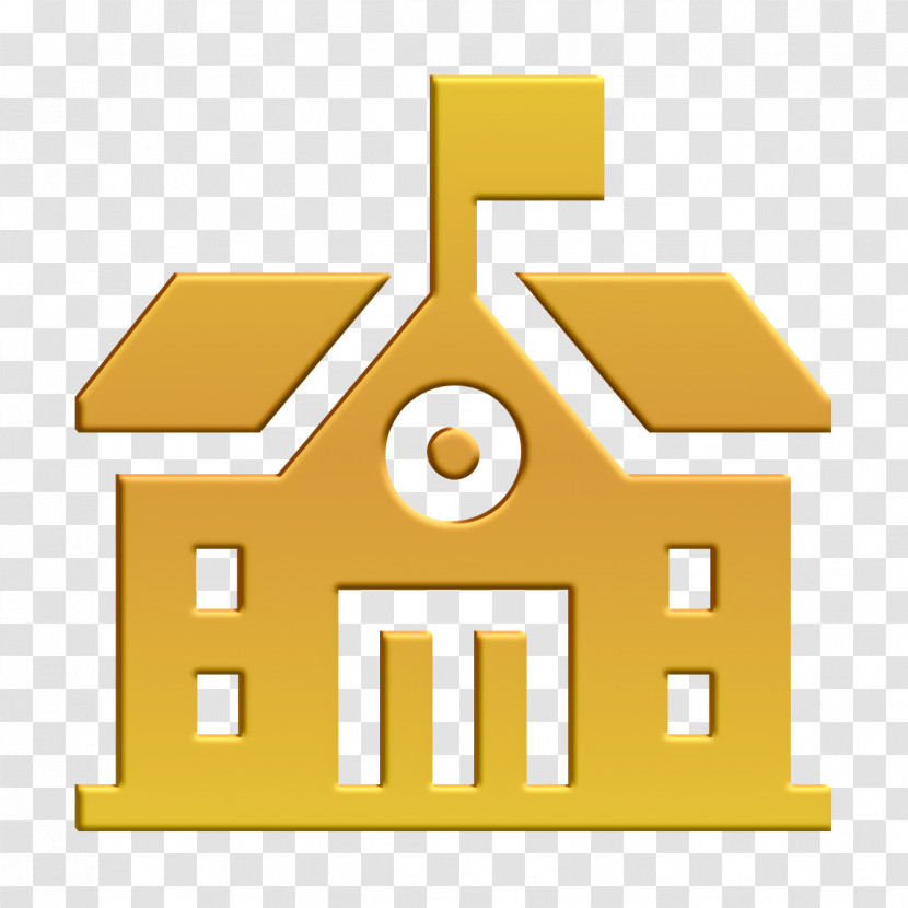 School Icon Urban Building Icon Transparent PNG