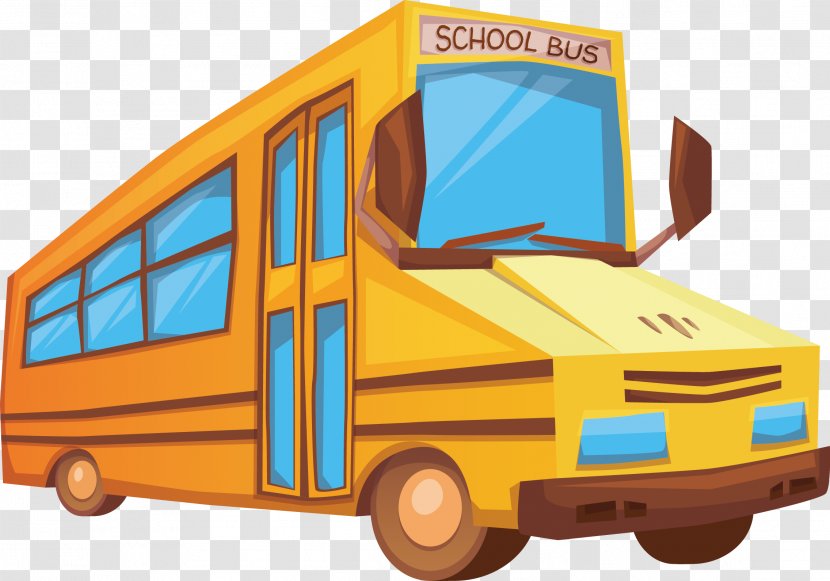 School Bus Illustration - Yellow - Vector Transparent PNG