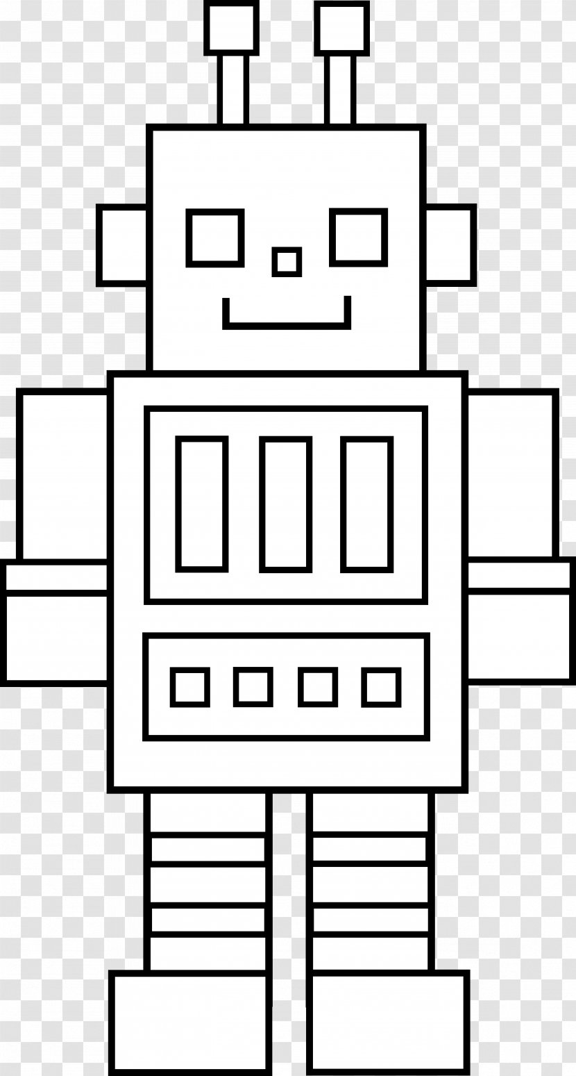 Robotics Coloring Book Black And White Clip Art - Cartoon - Robot Cliparts Transparent PNG