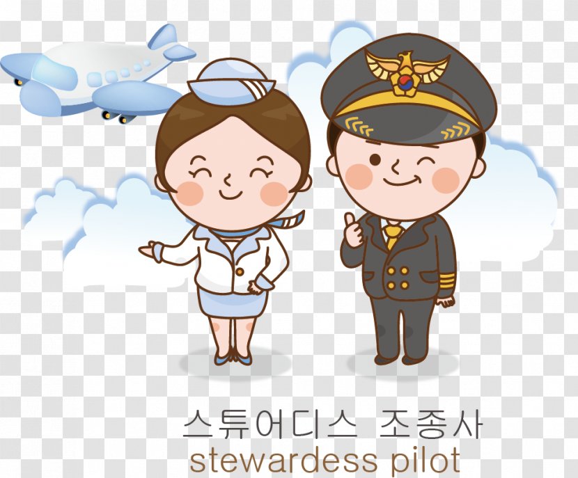 Flight Attendant Cartoon - Clip Art - Less Empty Vector Stewardess Transparent PNG