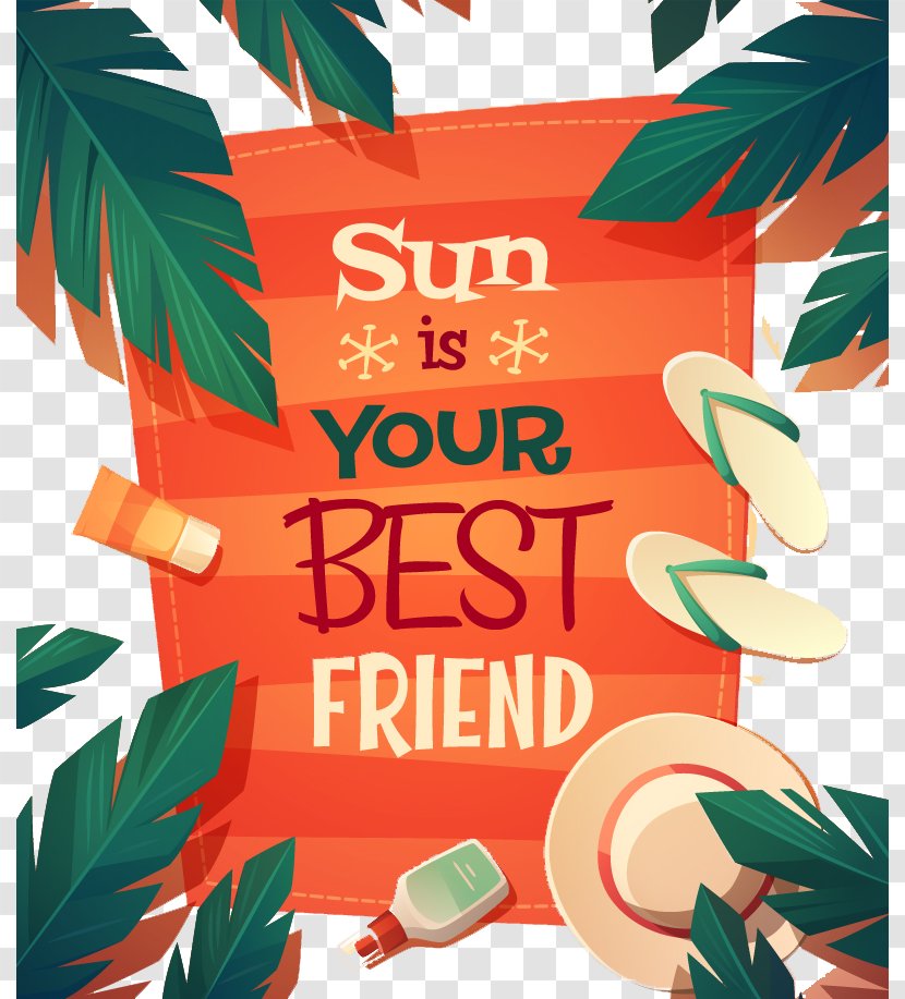 Poster Beach Summer Graphic Design - Text - Retro Vacation Vector Material Transparent PNG
