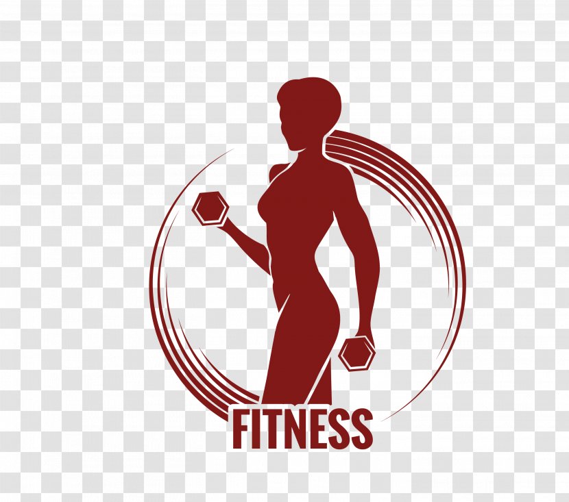 Physical Fitness Silhouette Centre Royalty-free - Vector Dark Red Dumbbell Movement Transparent PNG