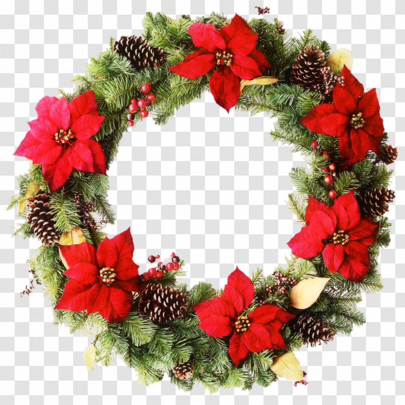Wreath Christmas Day Decoration Ornament Garland - Poinsettia - Stock Photography Transparent PNG