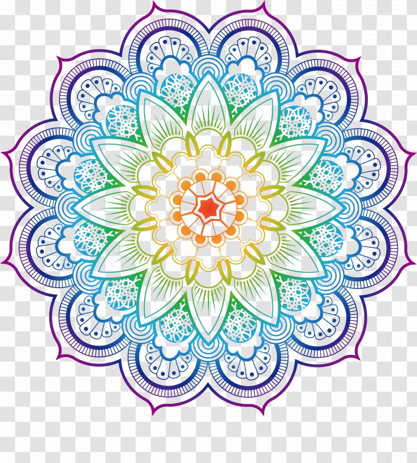 Mandala Coloring Book Buddhism Illustration - Flower Arranging - Datura Color Transparent PNG
