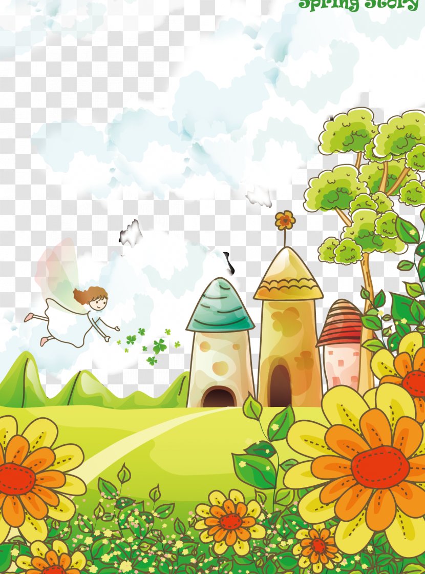 Cartoon Download - Yellow - Castle Transparent PNG