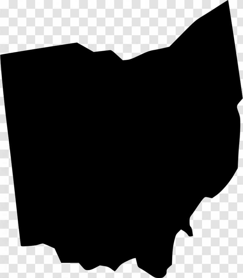 Ohio Map Line Art Clip - Black And White Transparent PNG