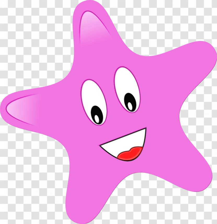 Pink Cartoon Violet Purple Star - Starfish Material Property Transparent PNG