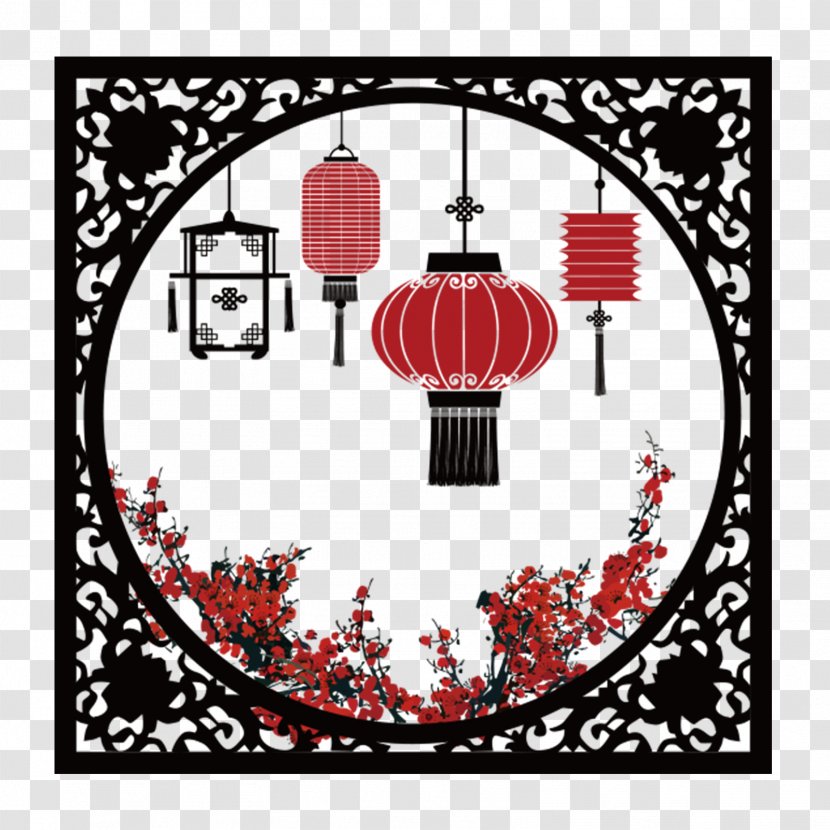 Light Paper Lantern Cherry Blossom - Art - Hanging On The Window Of Transparent PNG
