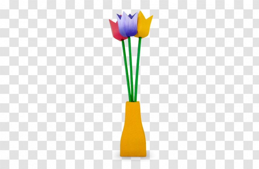 Vase Yellow Tulip Houten Wood - Wholesale Transparent PNG