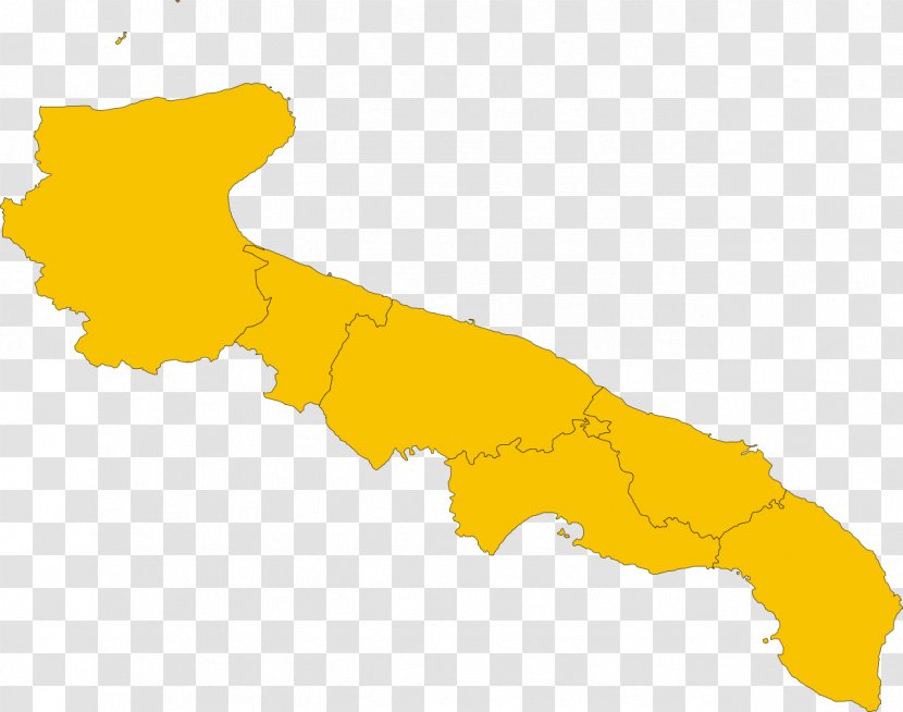 Salento Regions Of Italy Basilicata Map Calabria - Apulia Transparent PNG