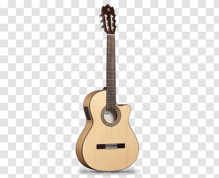 Alhambra Classical Guitar Acoustic Cutaway - String Instrument Transparent PNG