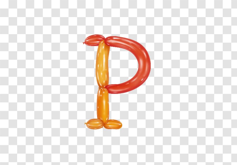 Letter Alphabet - Orange - Balloon P Transparent PNG