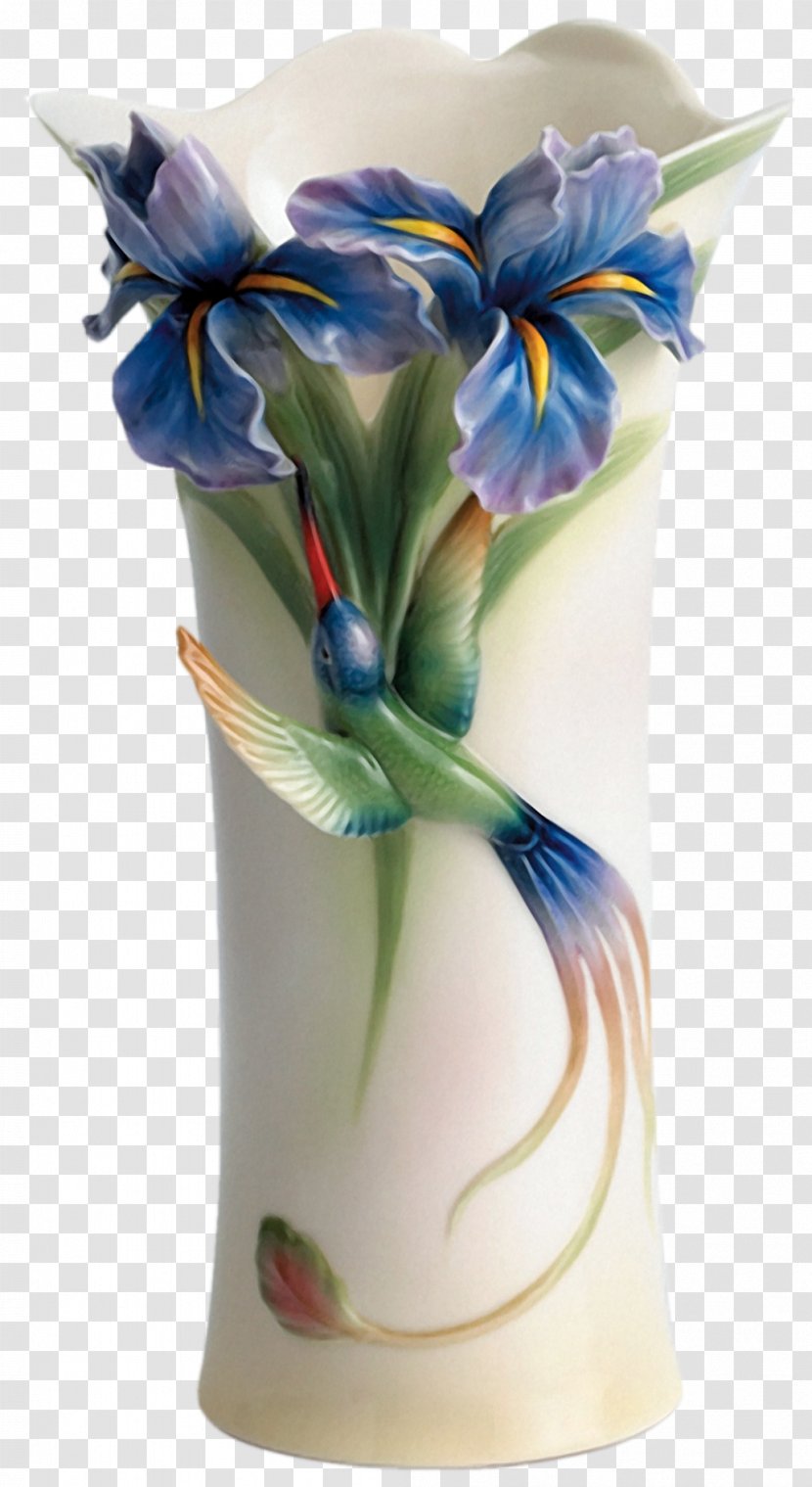 Franz Porcelain Long Tail Hummingbird Vase Franz-porcelains Ceramic Transparent PNG