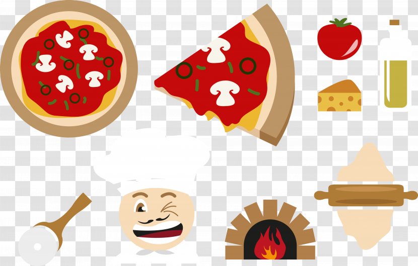 Pizza Italian Cuisine Chef Cooking - Vector Making Transparent PNG