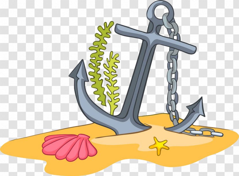 Cartoon Anchor Royalty-free Clip Art - Hand Painted Boat Anchored Algae Transparent PNG