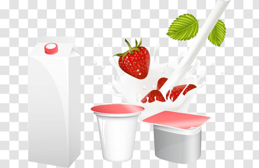 Milk Strawberry Yogurt - Flavored Transparent PNG