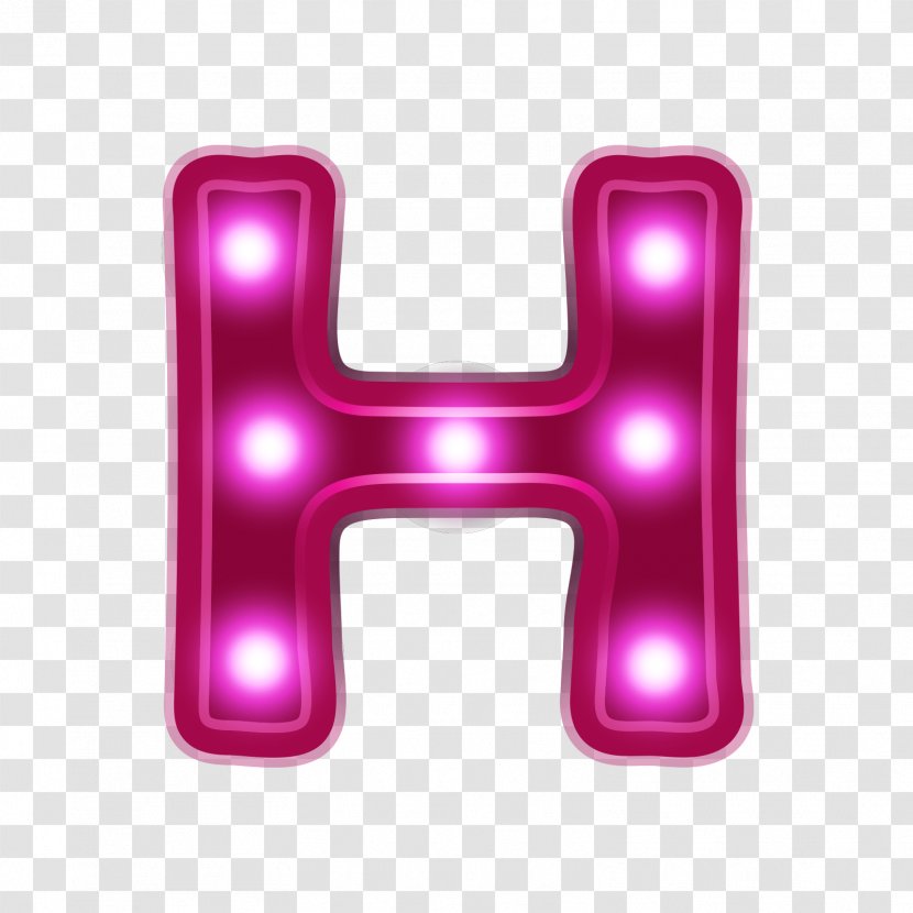 Neon Lighting Letter Em - Lamp - Alphabet H Transparent PNG