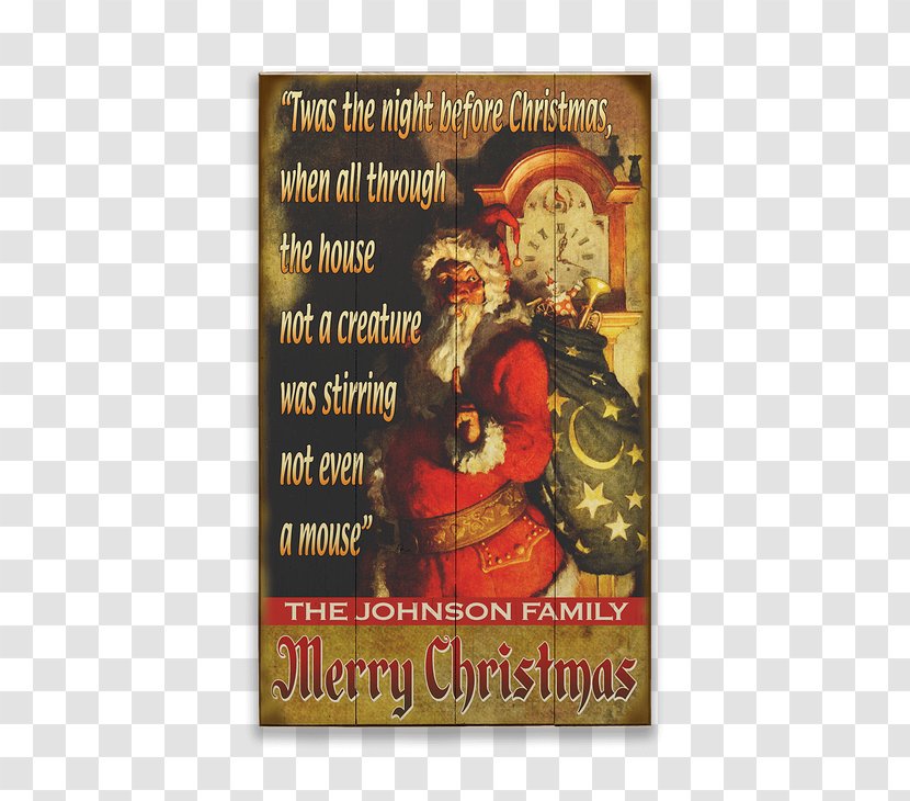 A Visit From St. Nicholas Holly Jolly Christmas Santa Claus Meissenburg Designs - Label - OldWoodSigns.comChristmas Transparent PNG