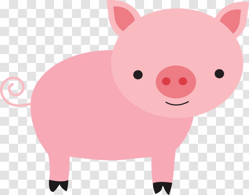 Pig Clip Art Pink M Snout - Vertebrate Transparent PNG