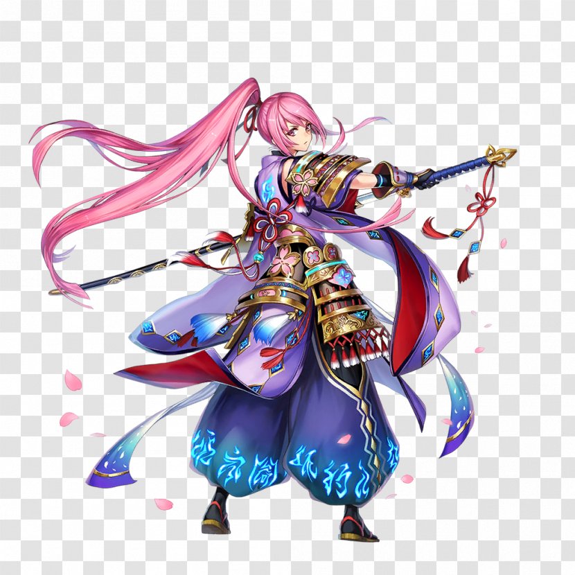 Kunoichi For Whom The Alchemist Exists Brave Frontier Samurai Ninja - Flower - Frame Transparent PNG