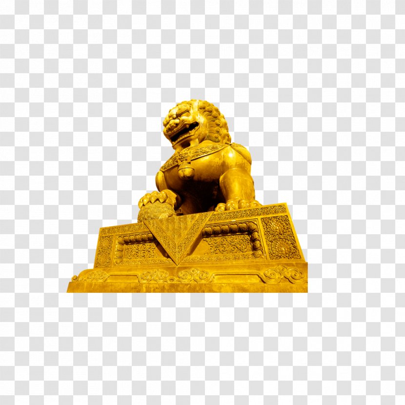 Chinese Guardian Lions Stone Sculpture - Lion - Statue Transparent PNG
