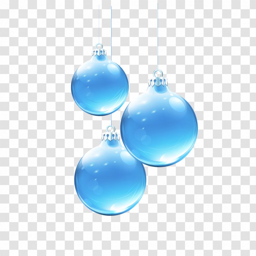 Christmas Decoration Euclidean Vector - Liquid - Blue Ball Transparent PNG
