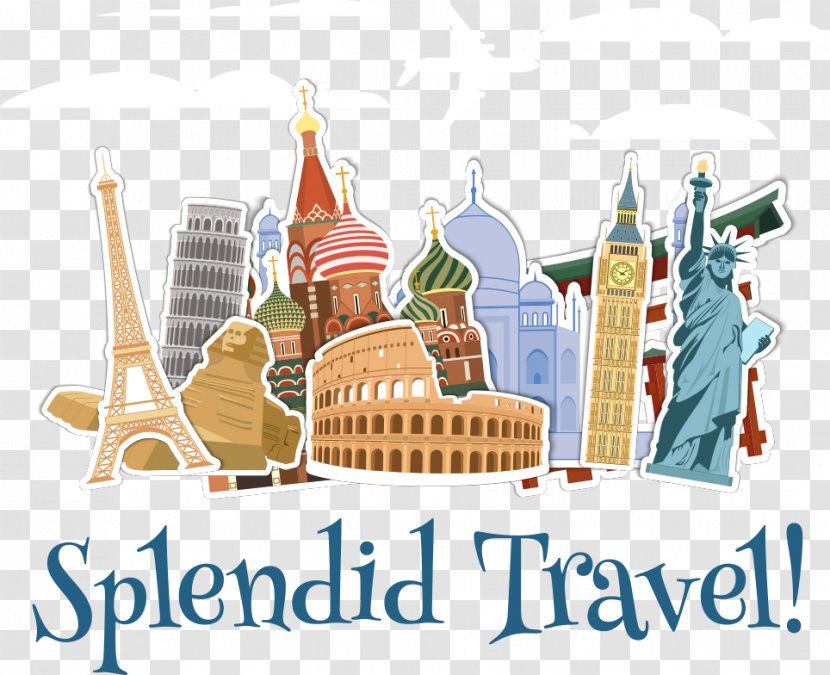 Travel New7Wonders Of The World Landmark Monument - Stock Photography - Vector Cartoon Tourist Attractions Transparent PNG