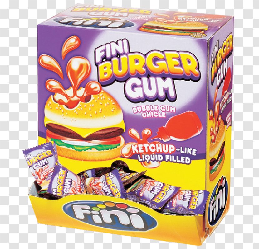 Chewing Gum Gummi Candy Hamburger Bubble Gumball - Ketchup Burger Transparent PNG