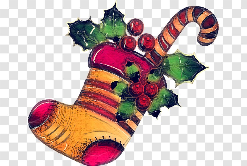 Christmas Stocking - Plant - Holly Transparent PNG