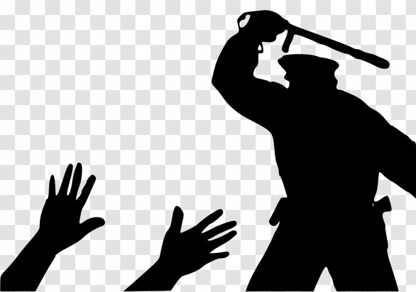 Police Officer Brutality Clip Art - Silhouette Transparent PNG